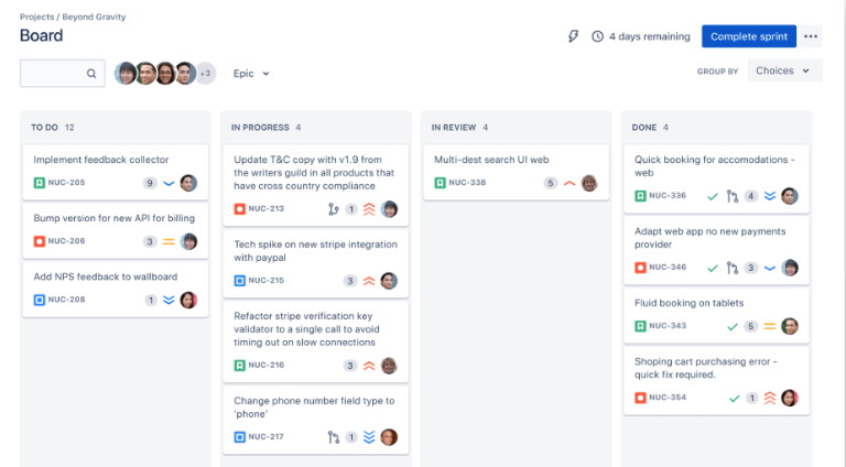  Jira comes with many elaborate features like backlogs, roadmaps, and customizations that make it a popular tool for more complex software development tasks.